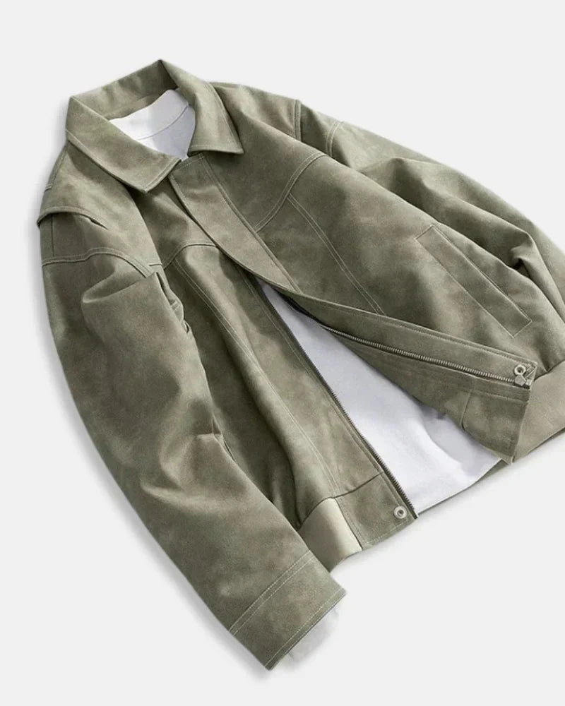Men's Trendy Leather Jacket for Fall and Winter Everyday Wear