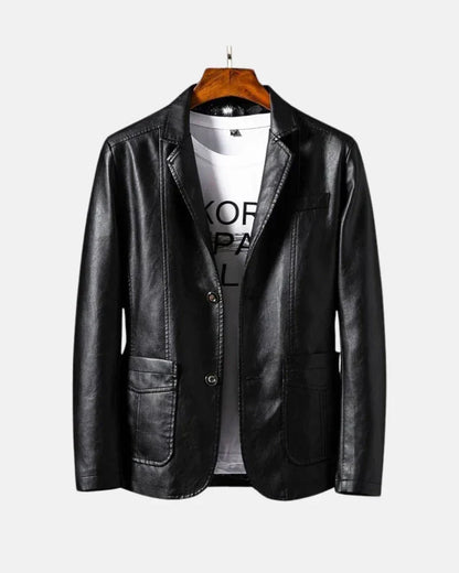 Men's Genuine Leather Motorcycle Jacket for Daily Use Warm Black S