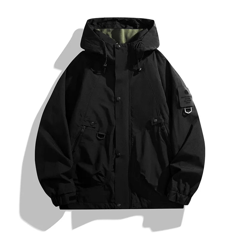 Men's Waterproof Outdoor Jacket for All-Weather Protection Black