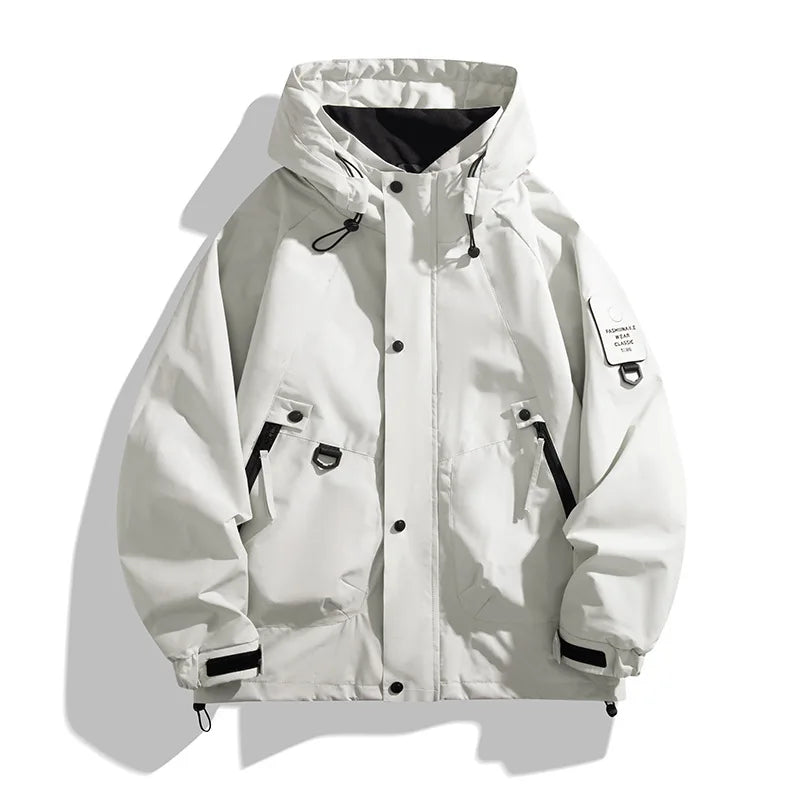 Men's Waterproof Outdoor Jacket for All-Weather Protection White