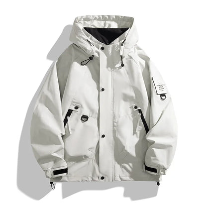 Men's Waterproof Outdoor Jacket for All-Weather Protection White
