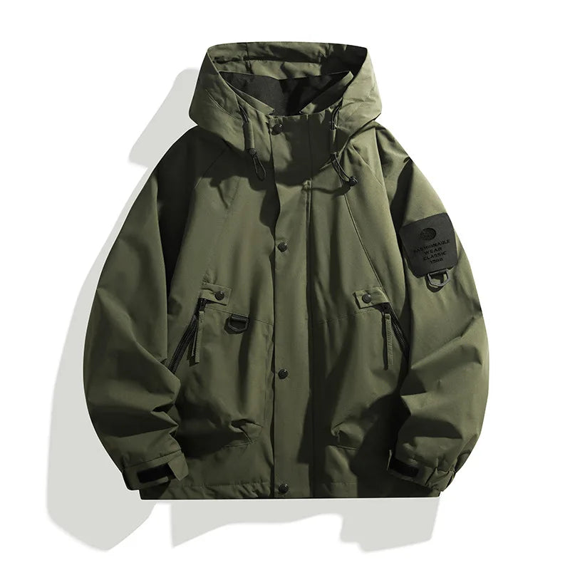 Men's Waterproof Outdoor Jacket for All-Weather Protection Army Green
