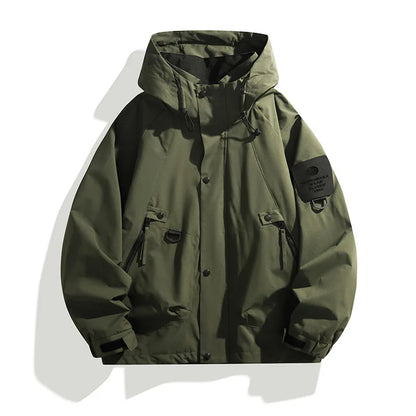 Men's Waterproof Outdoor Jacket for All-Weather Protection Army Green