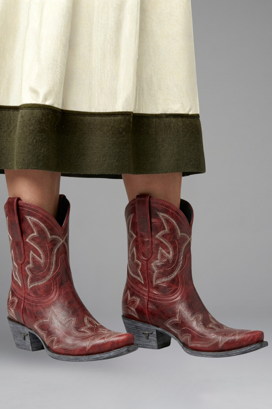 Women's Embroidered Mid Calf Cowboy Boots for Effortless Style Red