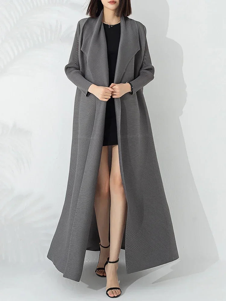 Women's Belted Maxi Coat for Stylish Layering for Daily Use