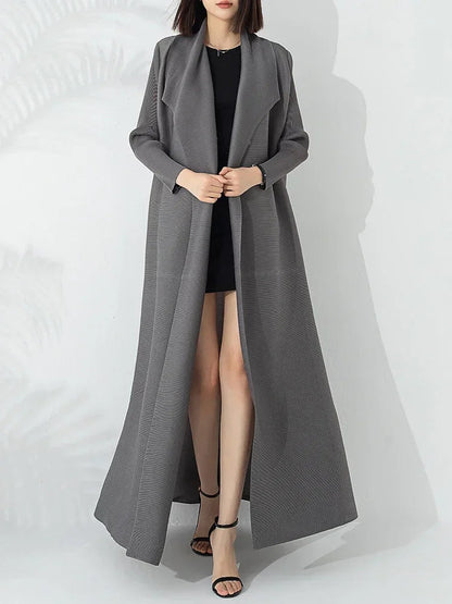 Women's Belted Maxi Coat for Stylish Layering for Daily Use