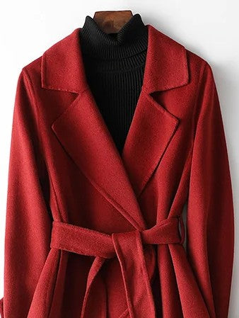 Women's Belted Wrap Coat for Fall and Winter Everyday Wear