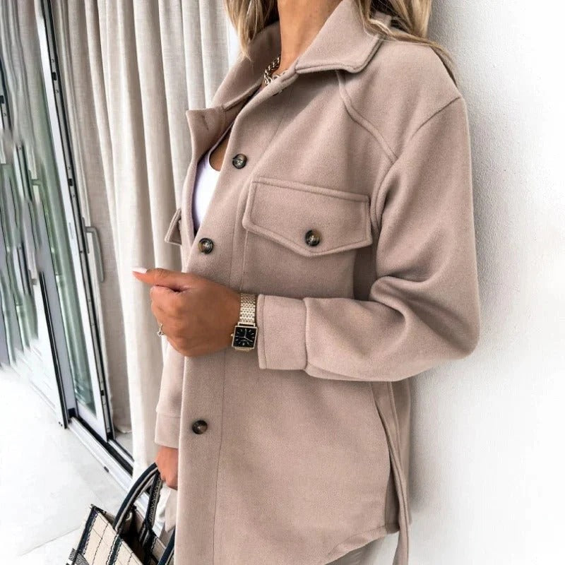 Women's Button-Down Overshirt Jacket for Fall and Winter Everyday Wear
