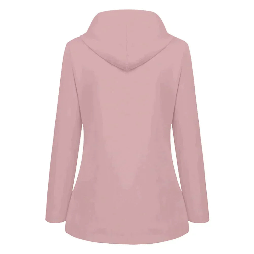 Women's Button Front Hooded Jacket for Fall and Winter Everyday Wear