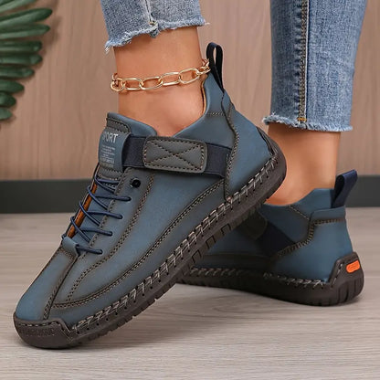 Women's Comfortable Stitch Detail Orthopedic Sneakers for Daily Use Dark Blue