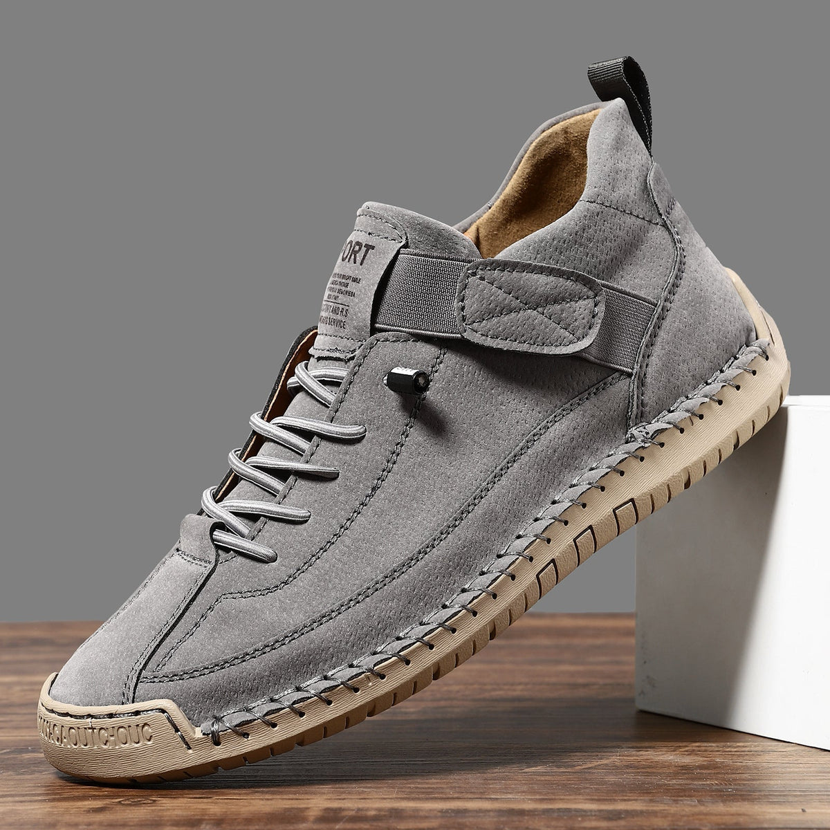 Women's Comfortable Stitched Orthopedic Sneakers for Daily Use Gray