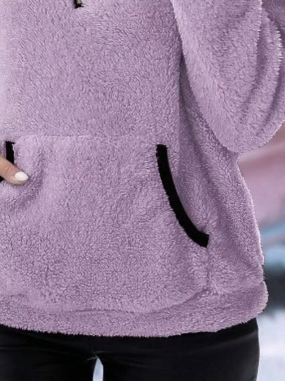 Women's Cozy Half-Zip Fuzzy Sweater for Fall and Winter Everyday Wear