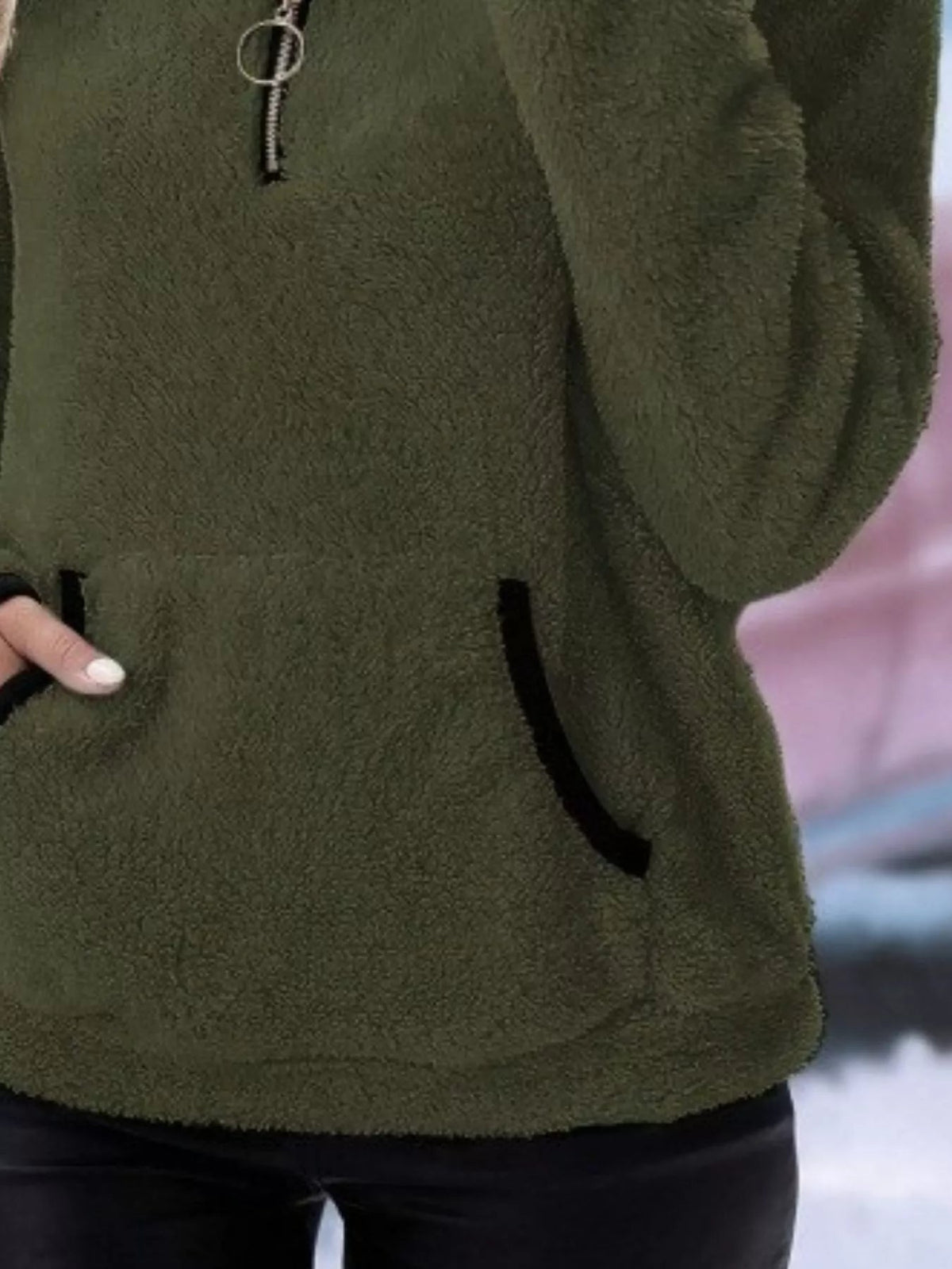 Women's Cozy Half-Zip Fuzzy Sweater for Fall and Winter Everyday Wear