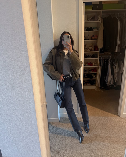 Women's Cropped Oversized Fashion Jacket for Daily Use Warm