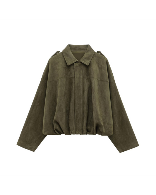 Women's Cropped Oversized Fashion Jacket for Daily Use Warm