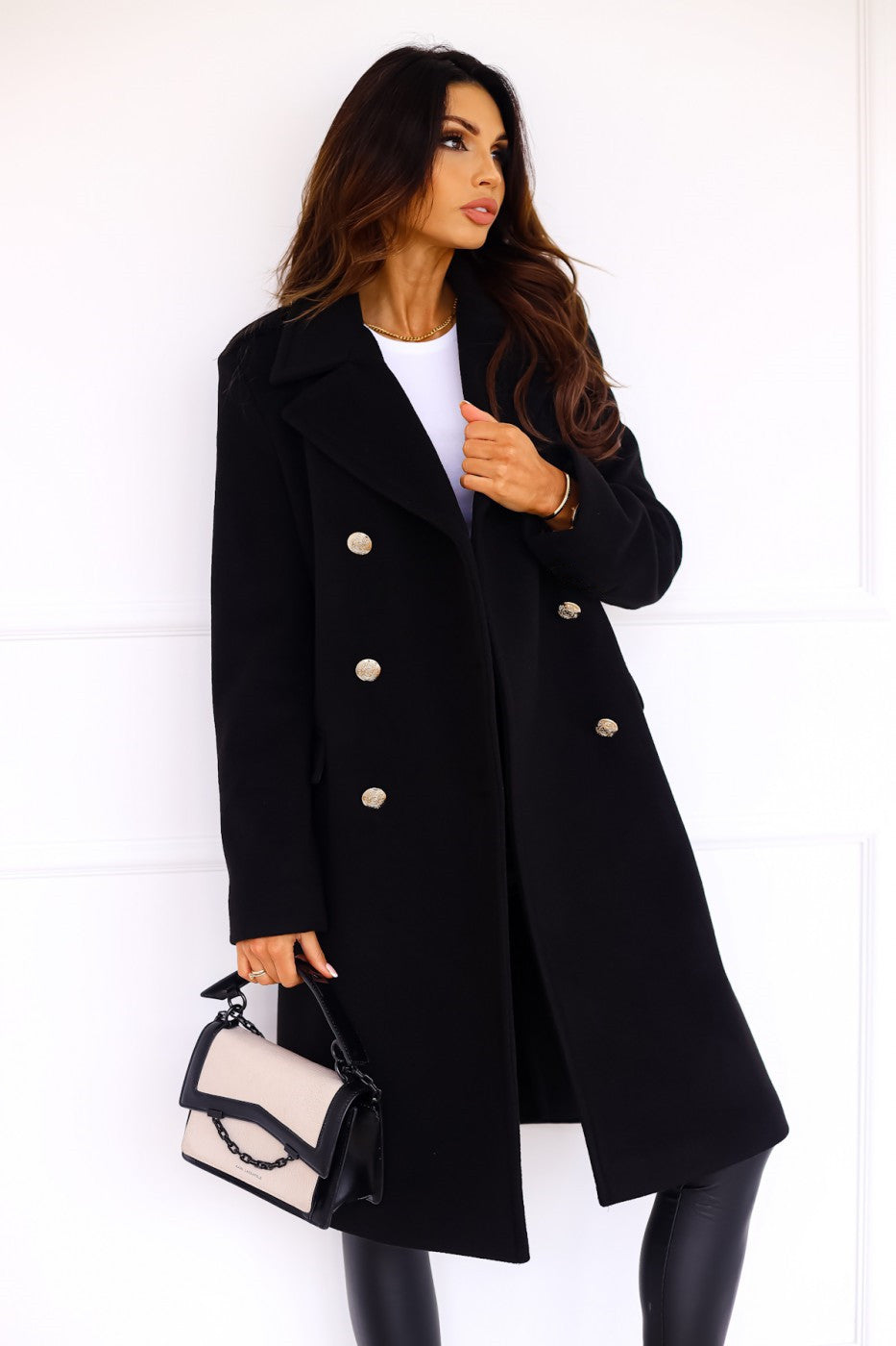 Women's Multi-Color Double-Breasted Stylish Coat for Fall and Winter