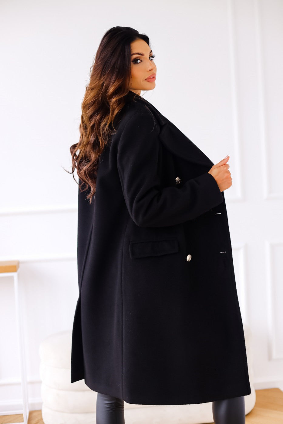 Women's Multi-Color Double-Breasted Stylish Coat for Fall and Winter