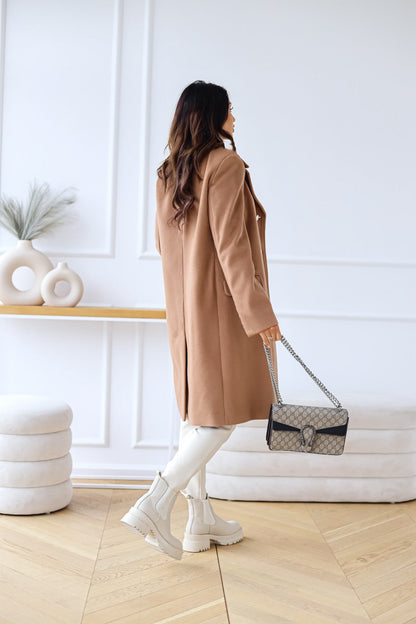 Women's Multi-Color Double-Breasted Stylish Coat for Fall and Winter