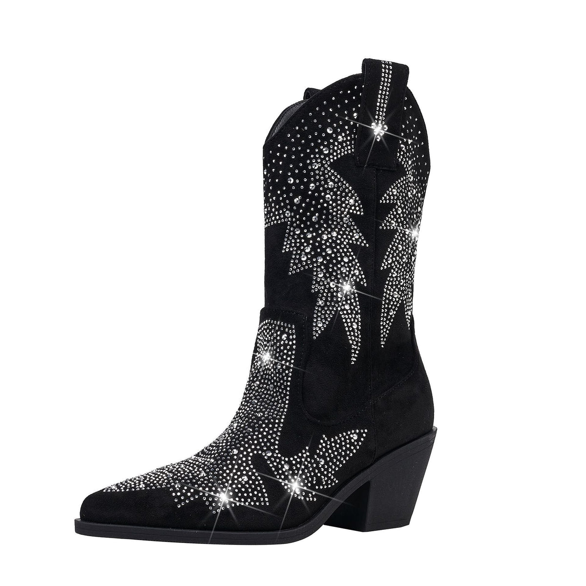 Women's Embellished Mid Calf Pointed Toe Fashion Boots for Daily Use