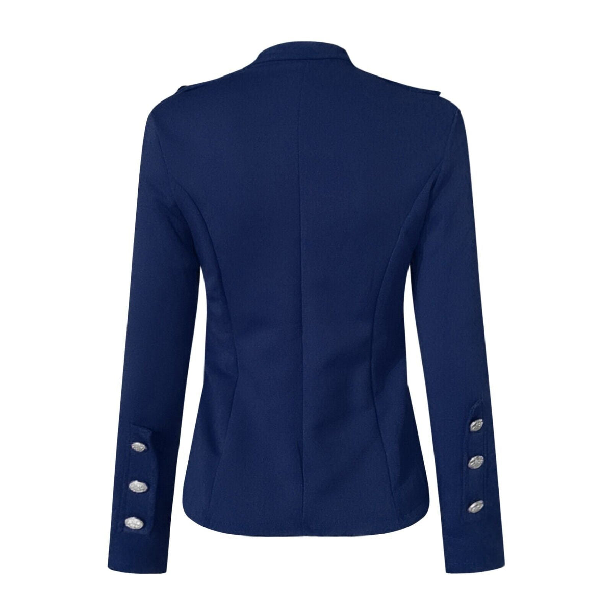 Women's Fitted Button Front Military Jacket for Daily Use