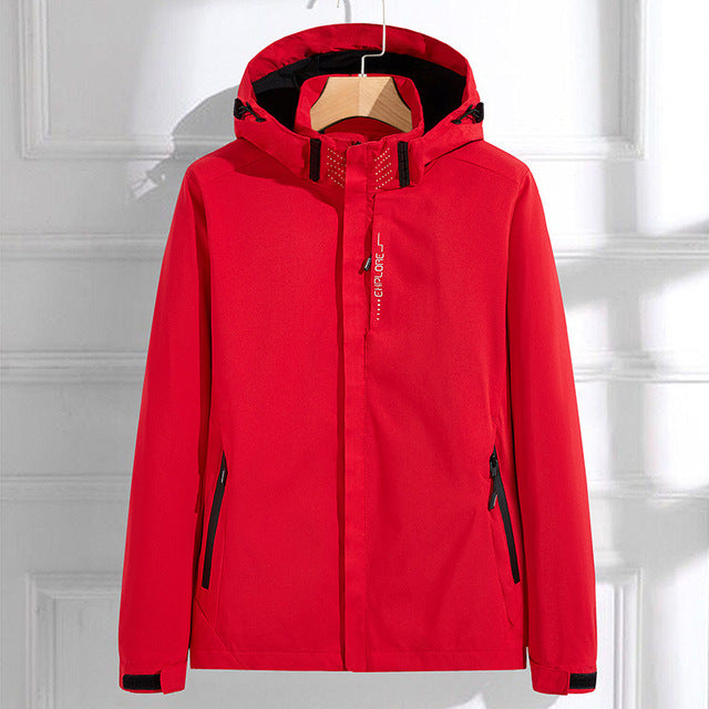 Women's Full Zip Hooded Jacket for Fall and Winter Everyday Wear Red