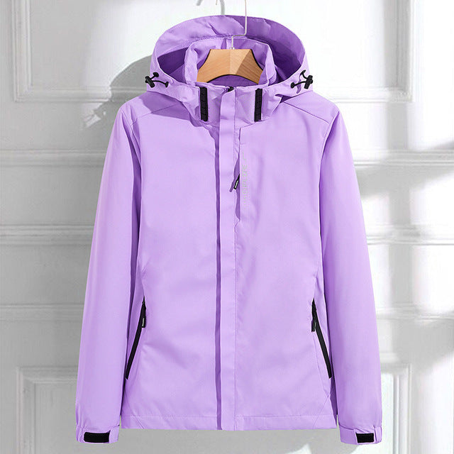 Women's Full Zip Hooded Jacket for Fall and Winter Everyday Wear Purple