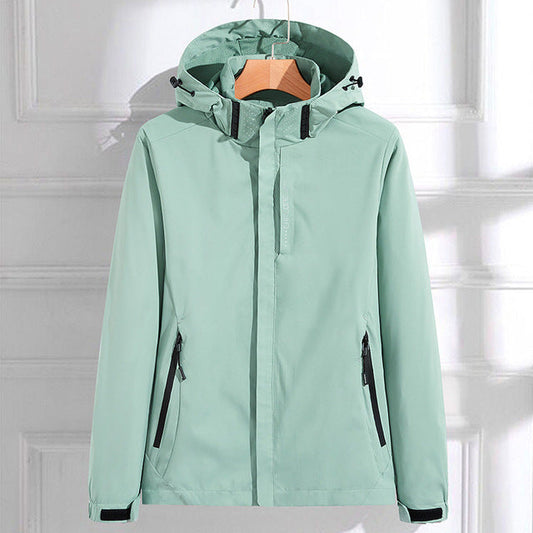Women's Full Zip Hooded Jacket for Fall and Winter Everyday Wear Mint Green