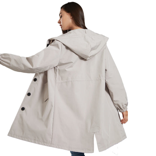 Women's Multi-Color Hooded A-Line Winter Coat for Everyday Wear