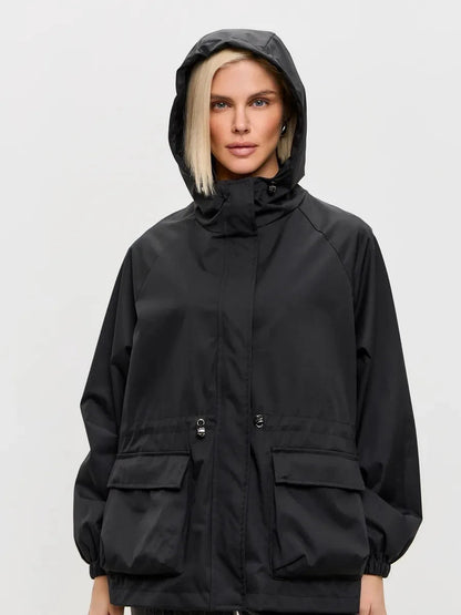 Women's Brown Hooded A-Line Winter Coat for Everyday Wear