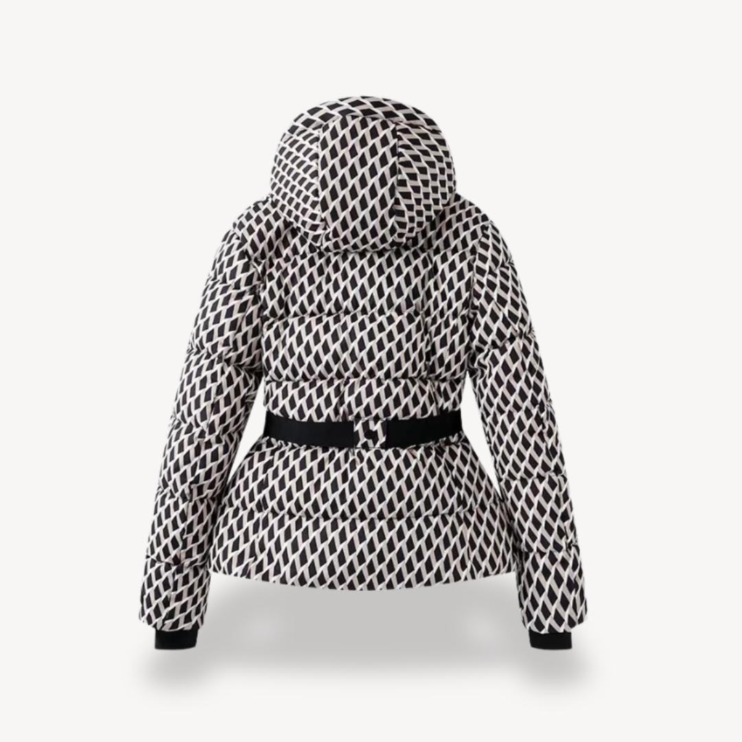 Women's Hooded Belted Puffer Jacket for Fall and Winter Everyday Wear