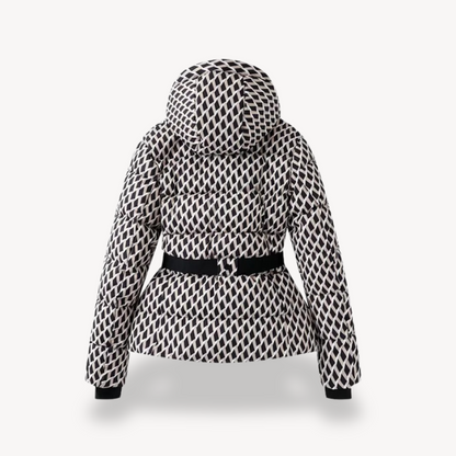 Women's Hooded Belted Puffer Jacket for Fall and Winter Everyday Wear