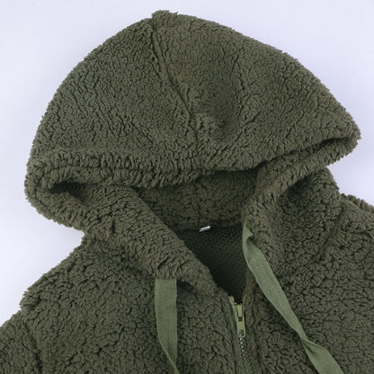 Women's Hooded Fleece Jacket for Comfort and Warmth for Daily Use