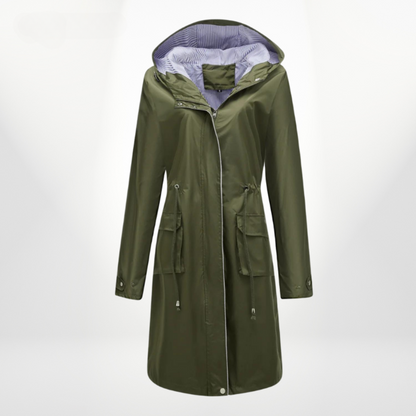 Women's Hooded Long Coat for Stylish Warmth and Comfort Green