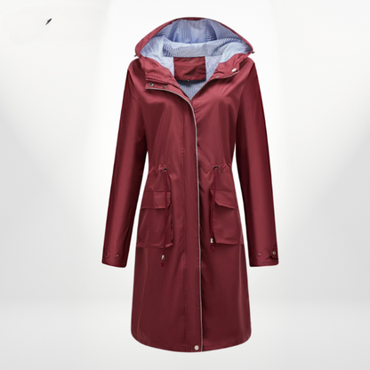 Women's Hooded Long Coat for Stylish Warmth and Comfort Red