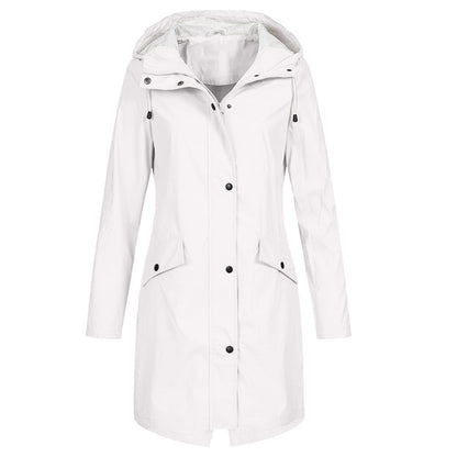 Women's Hooded Mid-Length Winter Coat for Daily Use Warm White