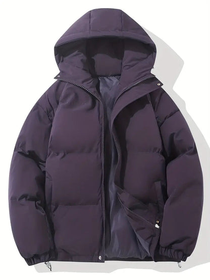 Women's Hooded Puffer Jacket for Warmth and Style for Daily Use Purple