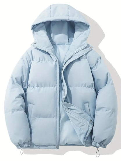 Women's Hooded Puffer Jacket for Warmth and Style for Daily Use Light Blue
