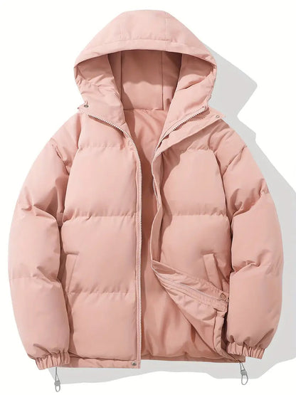 Women's Hooded Puffer Jacket for Warmth and Style for Daily Use Pink