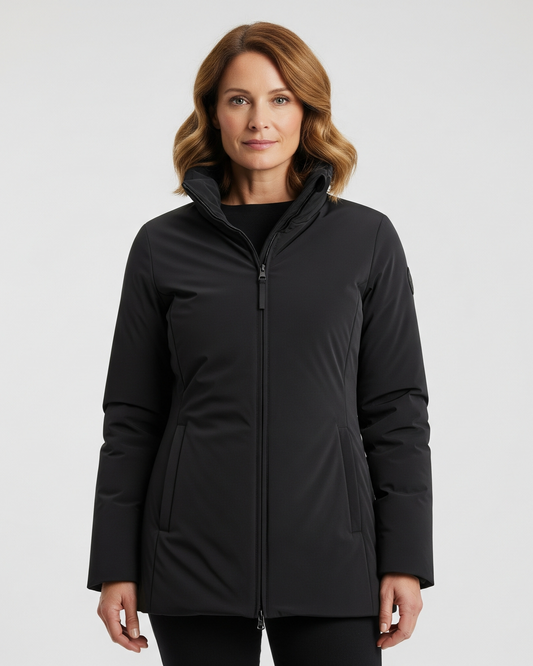 Women's Insulated All-Weather Jacket for Fall and Winter Everyday Wear Black