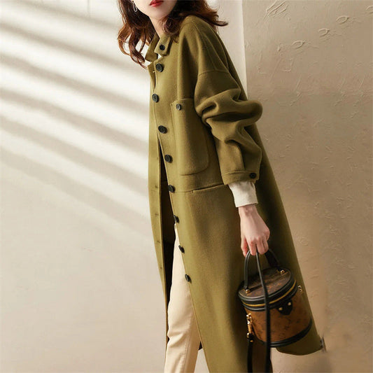 Women's Long A-Line Coat for Fall and Winter Everyday Wear