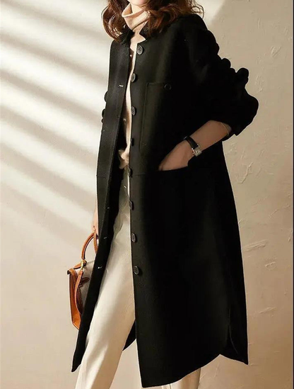 Women's Long A-Line Coat for Fall and Winter Everyday Wear