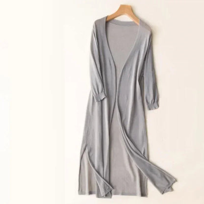 Women's Long Duster Cardigan for Fall and Winter Everyday Wear Gray