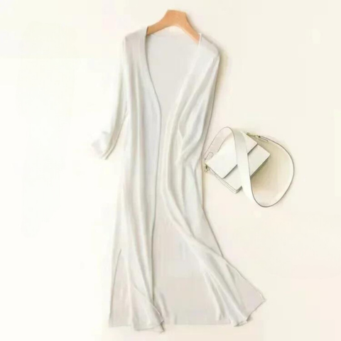 Women's Long Duster Cardigan for Fall and Winter Everyday Wear White