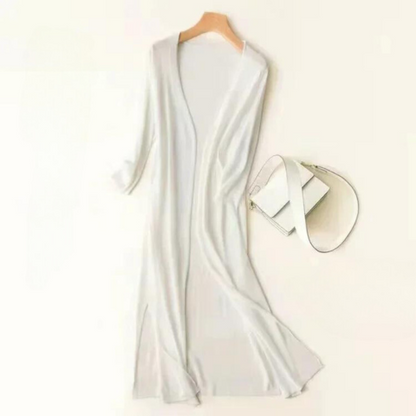 Women's Long Duster Cardigan for Fall and Winter Everyday Wear White