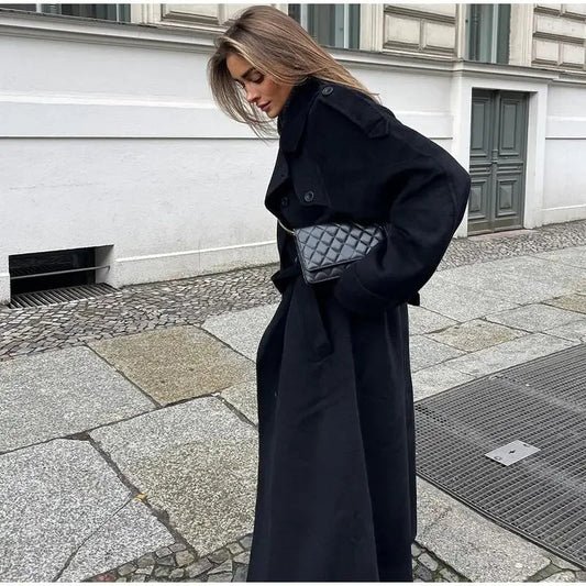 Women's Long Oversized Trench Coat for Fall and Winter Everyday Wear