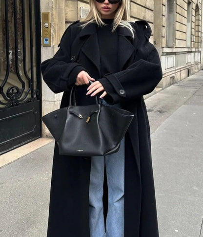 Women's Long Oversized Trench Coat for Fall and Winter Everyday Wear