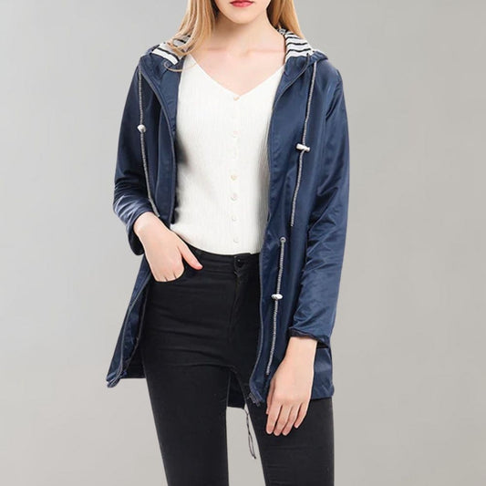Women's Long Sleeve Hooded Jacket for Fall and Winter Everyday Wear