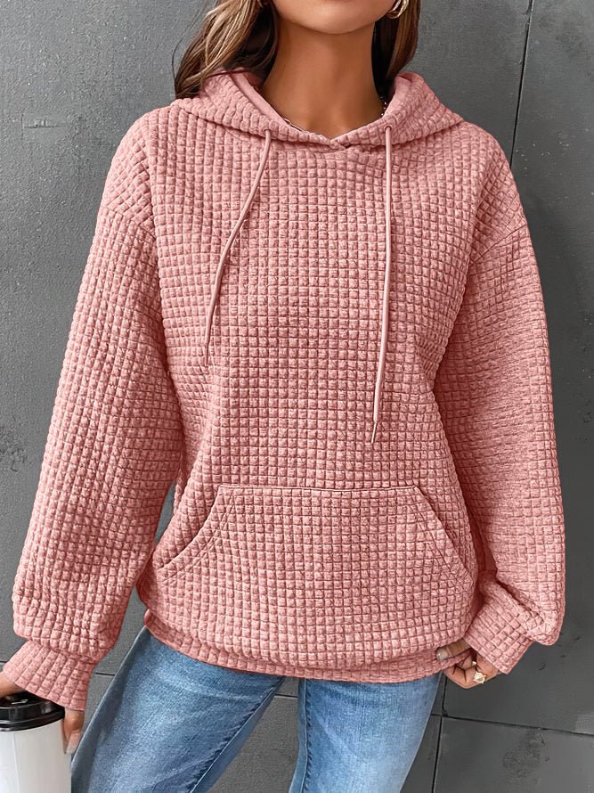 Women's Multi-Color Long Sleeve Pullover Hoodie for Fall and Winter Pink