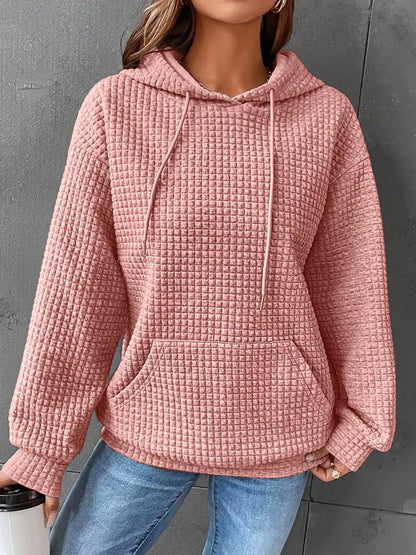 Women's Multi-Color Long Sleeve Pullover Hoodie for Fall and Winter Pink