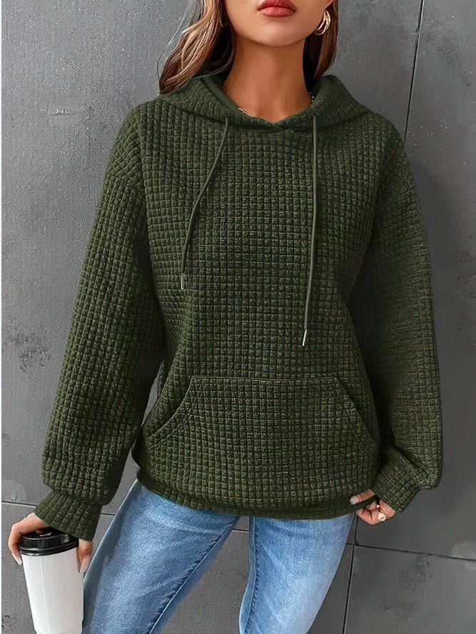 Women's Multi-Color Long Sleeve Pullover Hoodie for Fall and Winter Green